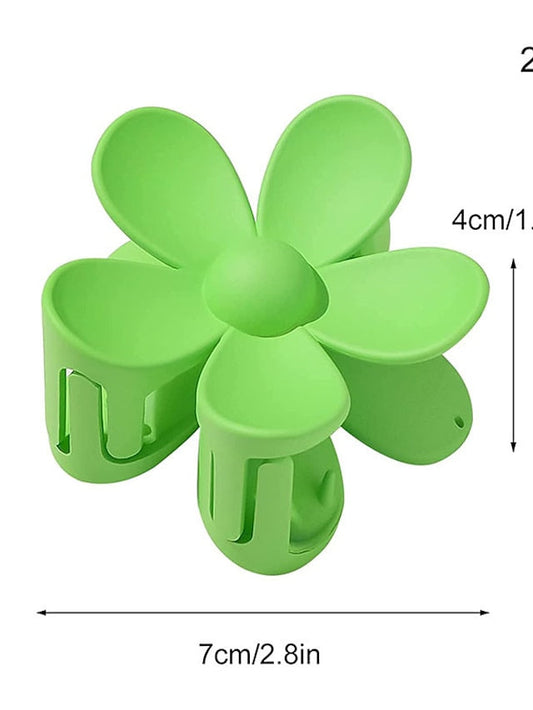 1pc Hair Claws Hair Clip For Street Daily Holiday Flower Handmade Plastic Green Blue Orange for Women