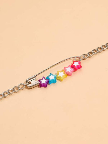 Safety Pin Decor Chain Necklace for Women