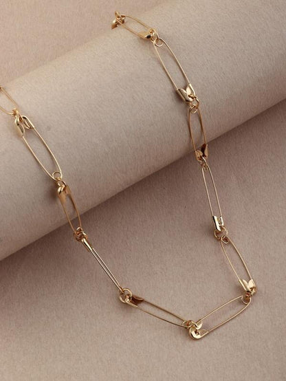 Safety Pin Decor Necklace for Women