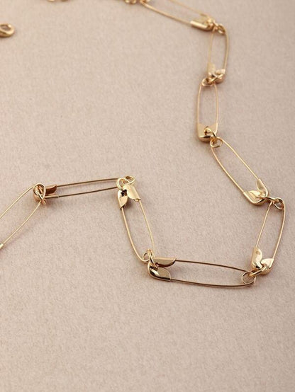 Safety Pin Decor Necklace for Women