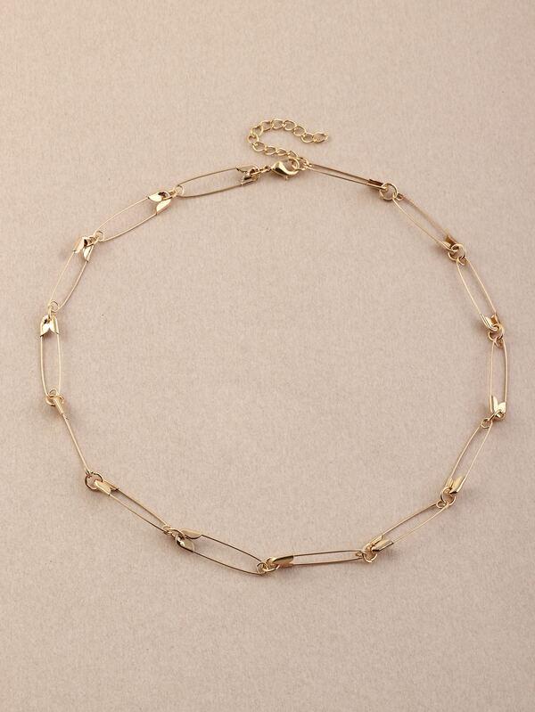 Safety Pin Decor Necklace for Women