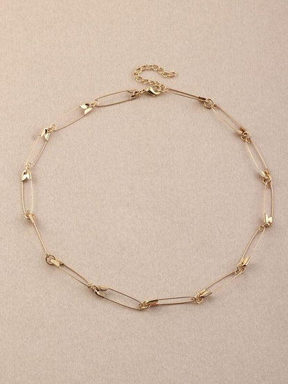 Safety Pin Decor Necklace for Women