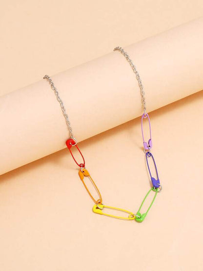 Safety Pin Design Necklace for Women