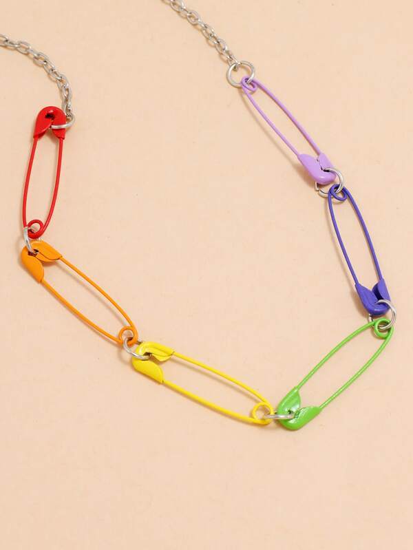 Safety Pin Design Necklace for Women