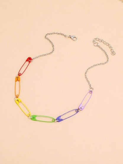 Safety Pin Design Necklace for Women