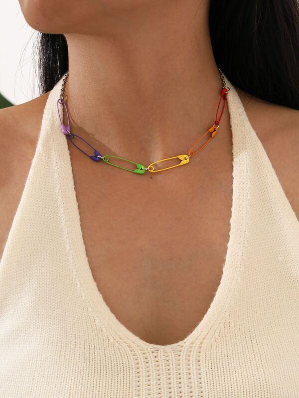 Safety Pin Design Necklace for Women