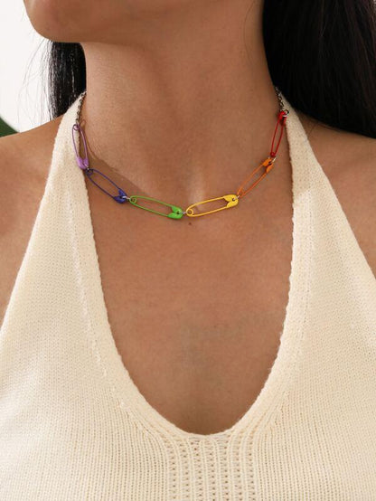 Safety Pin Design Necklace for Women