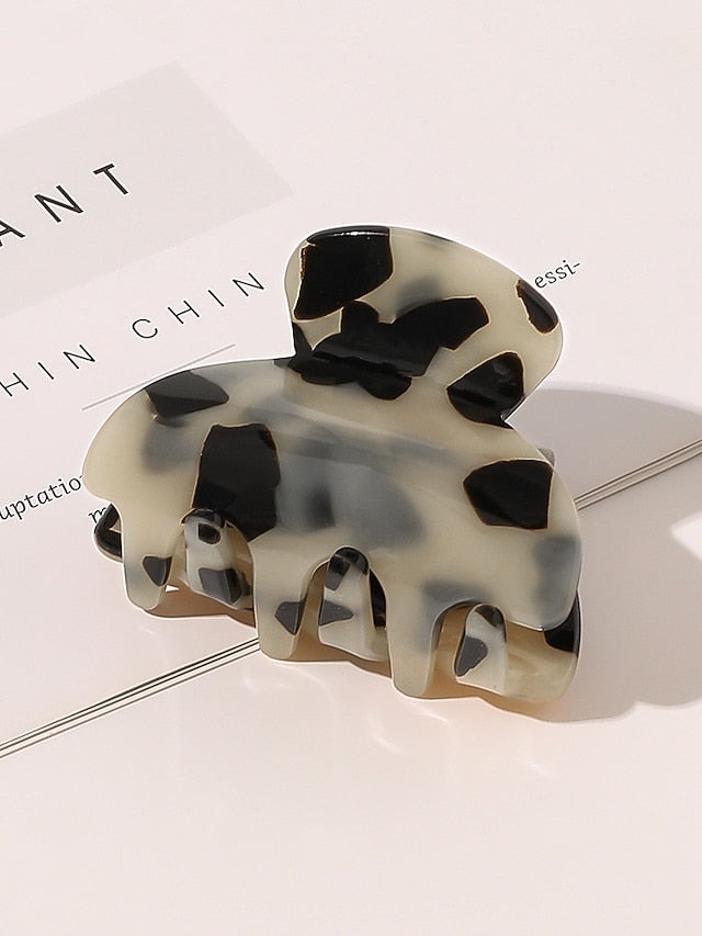 1PC Leopard Girls' Hair Clip For Daily Retro Resin Gray for Women