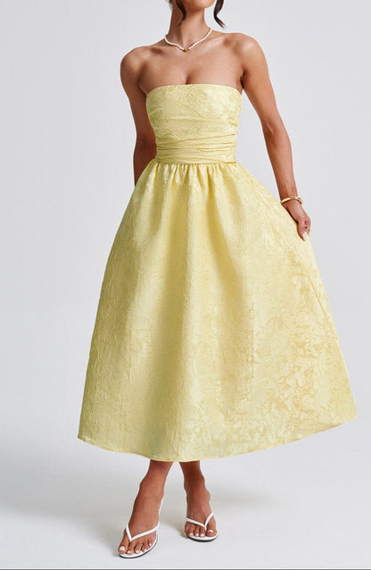 Emily Midi Dress - Lemon