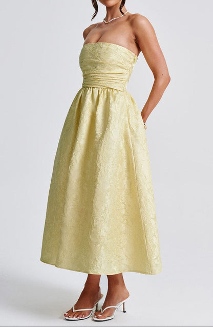 Emily Midi Dress - Lemon