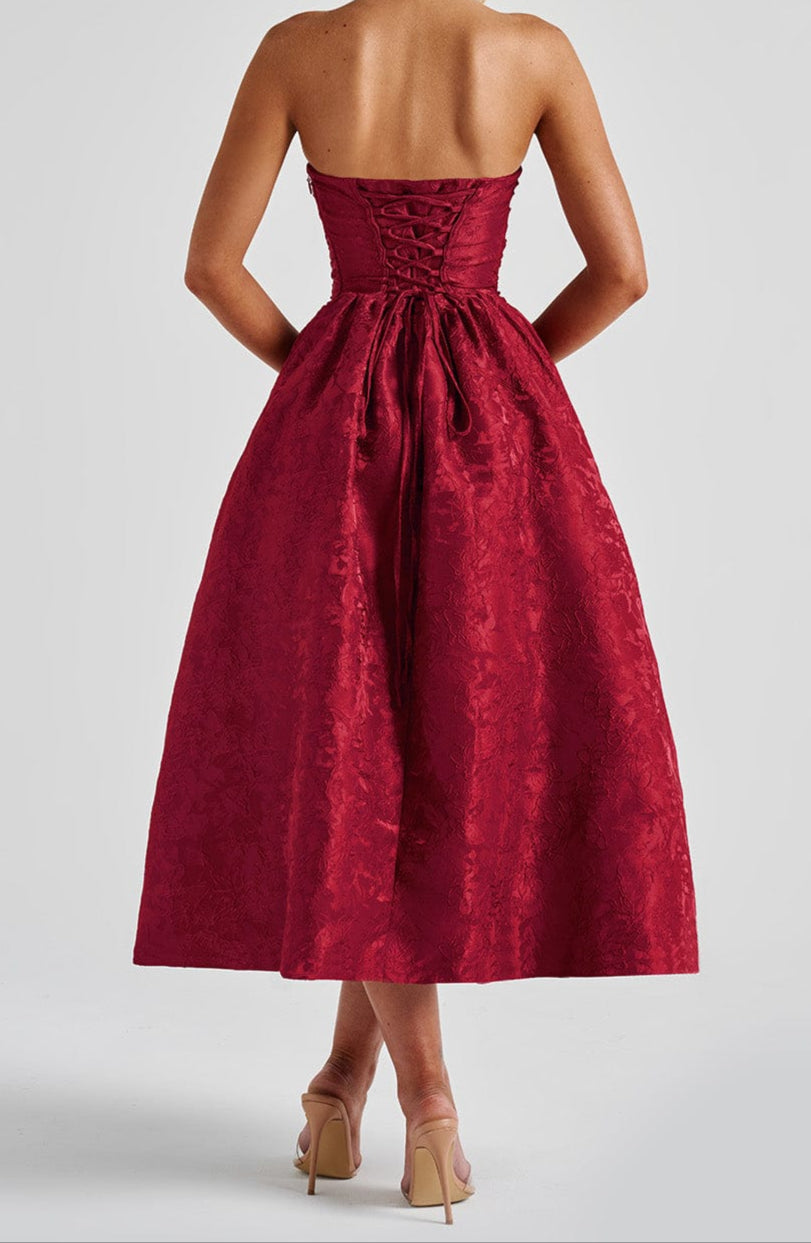 Isotta Midi Dress - Red