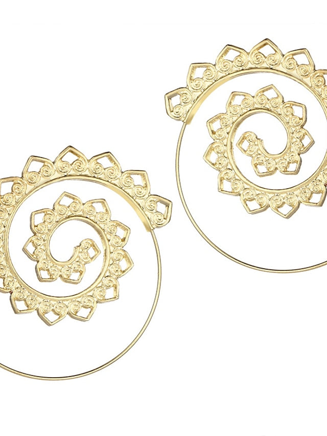 Hoop Earrings For Christmas Party Wedding Alloy filigree Wave for Women