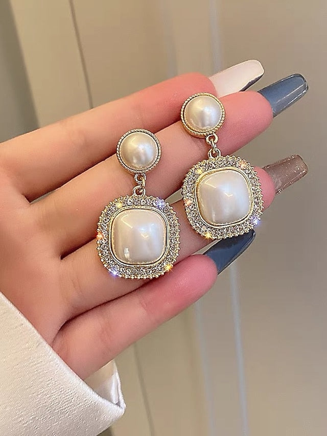 1 Pair Earrings For Pearl Birthday Party Evening Engagement Imitation Pearl Alloy for Women