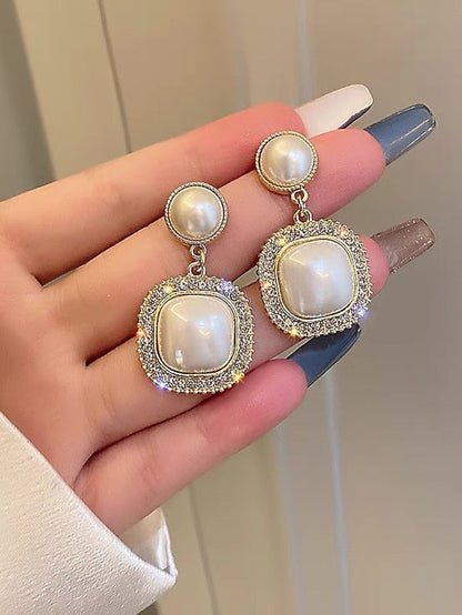 1 Pair Earrings For Pearl Birthday Party Evening Engagement Imitation Pearl Alloy for Women