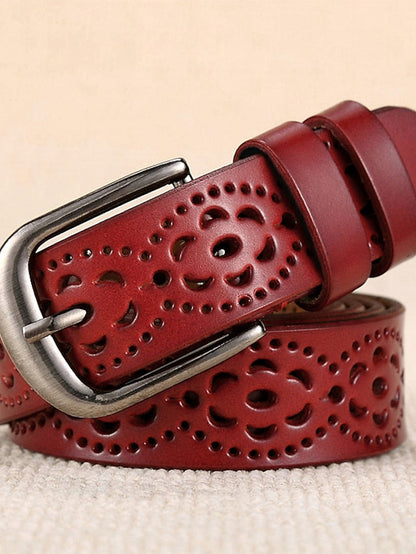 PU Buckle Belt PU Leather Metal Bucke Plain Cowboy Casual Work Daily Black White Wine Brown for Women