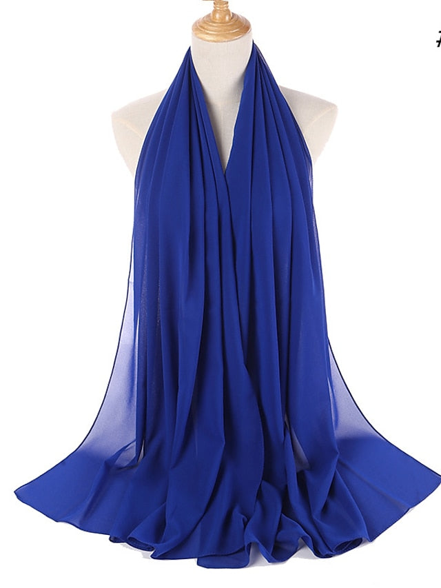 Muslim Hijab Turban Home Party / Evening Daily Solid / Plain Color Polyester Lace Casual Casual / Daily 1 pcs for Women