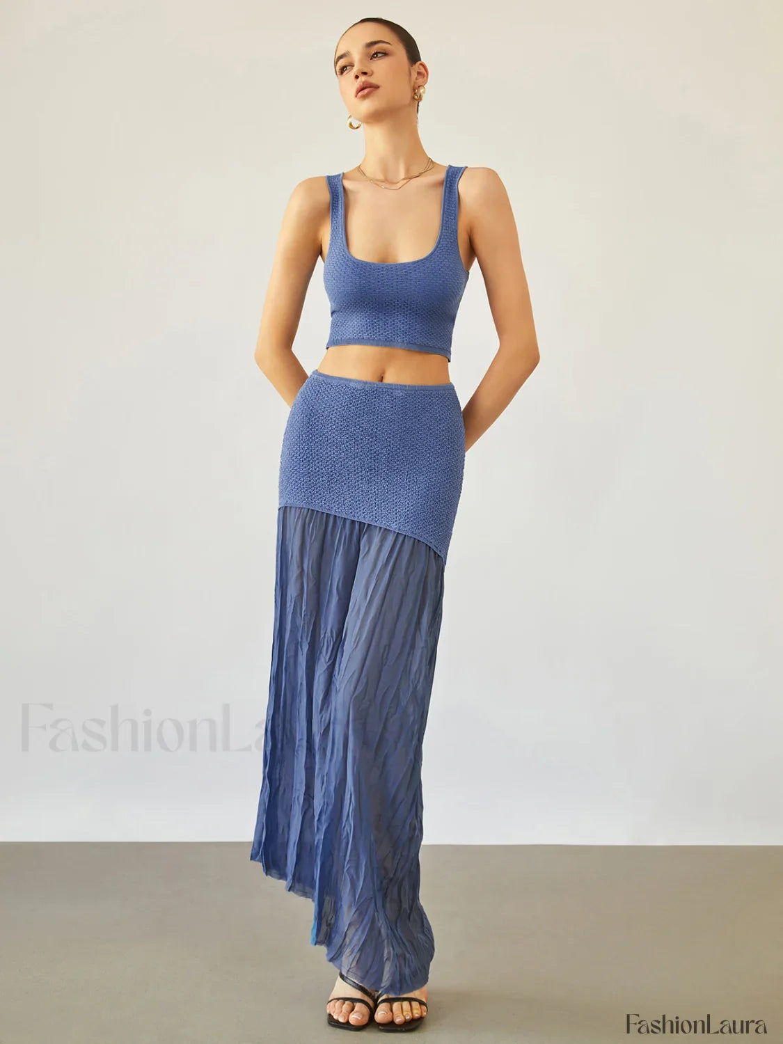 Sea Breeze Graceful Crop Knit Top