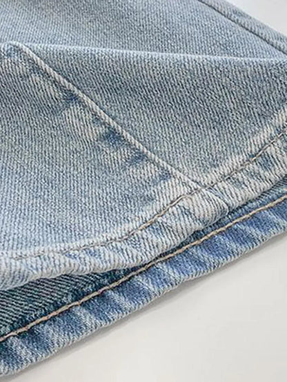 Seam Detail Washed Boyfriend Jeans