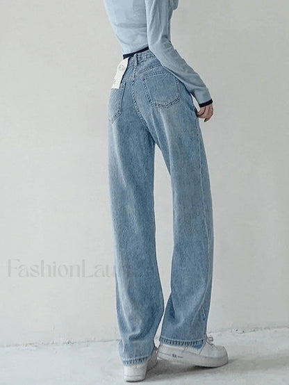 Seam Detail Washed Boyfriend Jeans