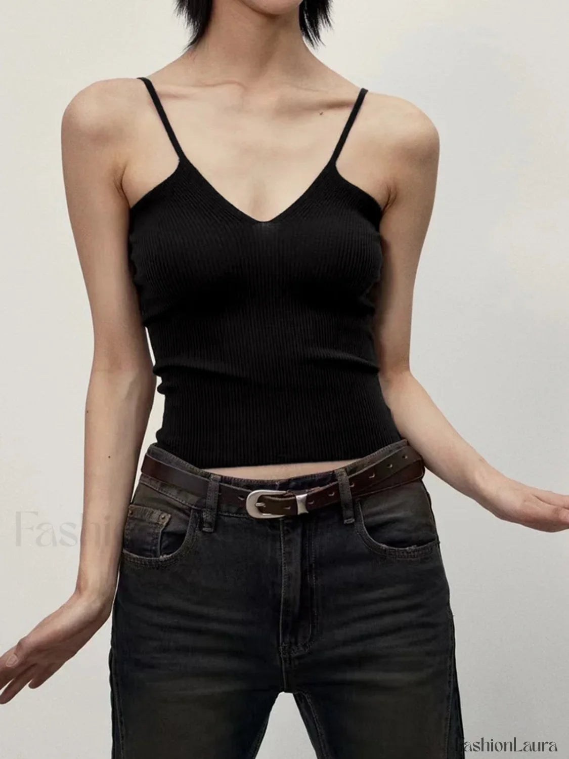 Seamless Deep Graceful Neck Ribbed Cami