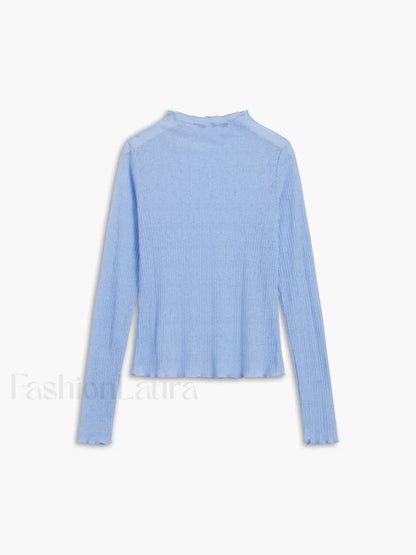 See Through Graceful Mesh Textured Shirt