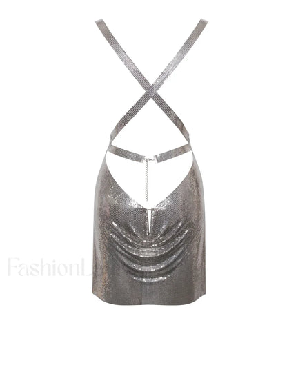 Serenity Silver Stylish Copper Mesh Dress