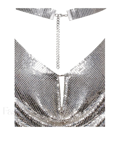 Serenity Silver Stylish Copper Mesh Dress
