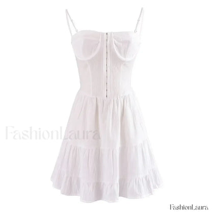 Sexy Deep V-neck Striped Women's 2024 New Waist Lace up Ruffle Edge Skinny Mini Dress