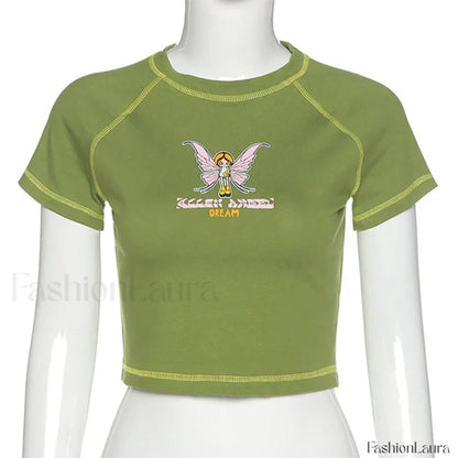 Sexy V-neck Polo Neck Short Sleeve Tee