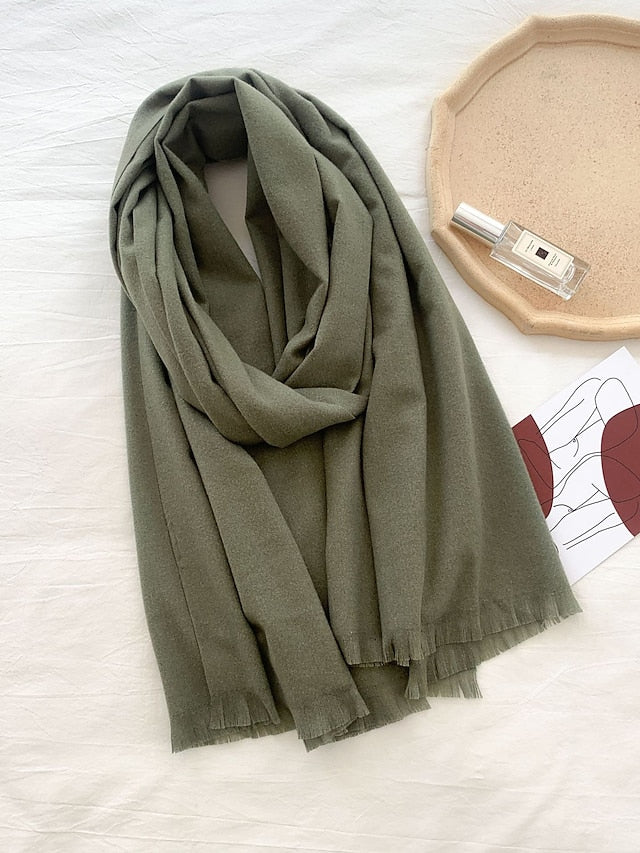 Shawls & Wraps Party Black Scarf Pure Color / Basic / Red / Fall / Winter / Imitation Cashmere for Women