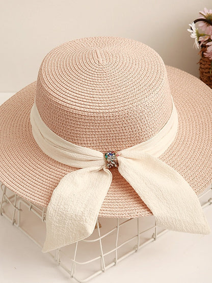 Sun Hat Straw Hat Holiday Straw Vacation Casual Nordic Style Breathability Outdoor Comfortable 1 pcs for Women
