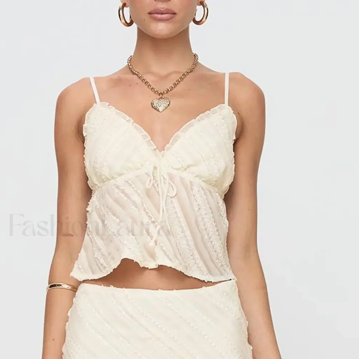 Sheer Beach Bow-Tie Crop Top