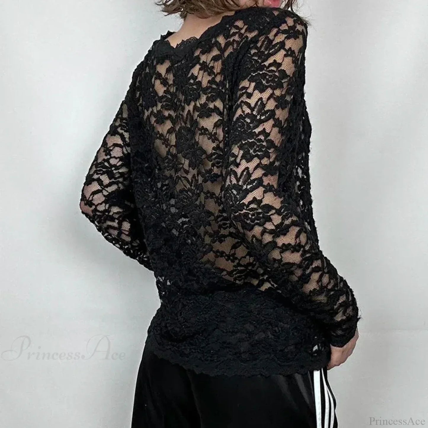 Sheer Button-up Knit Top