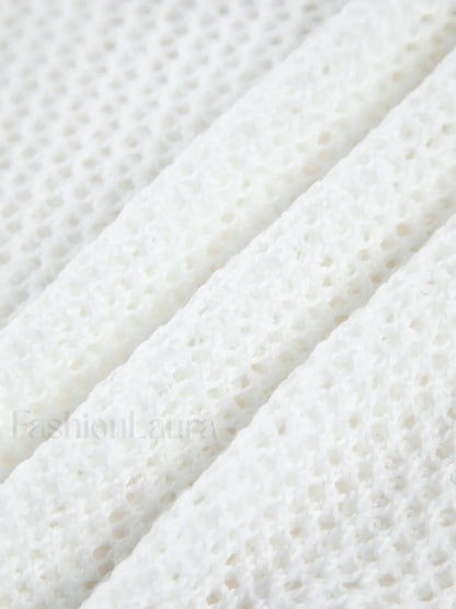 Sheer Crochet Eyelet Fly Away Cardigan
