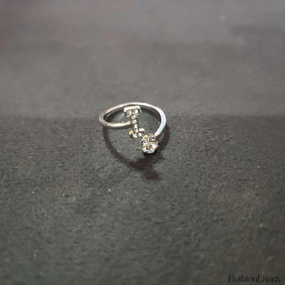 Shining Rhinestone New Fashion Initial Alphabet Opening Charm Jewelry Ring