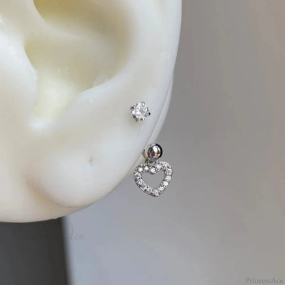 Shiny Saturn 316L Stainless Steel Stud Earring