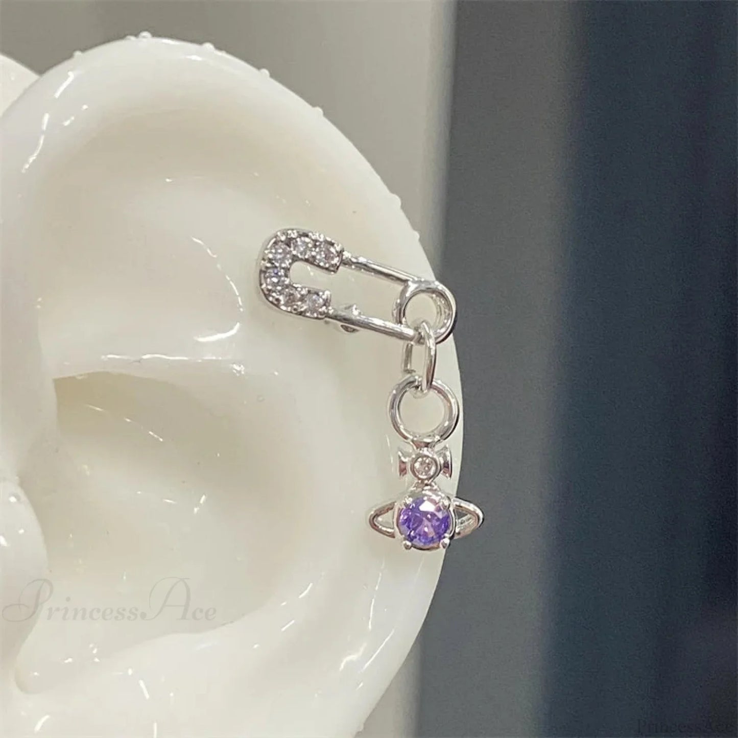 Shiny Saturn 316L Stainless Steel Stud Earring