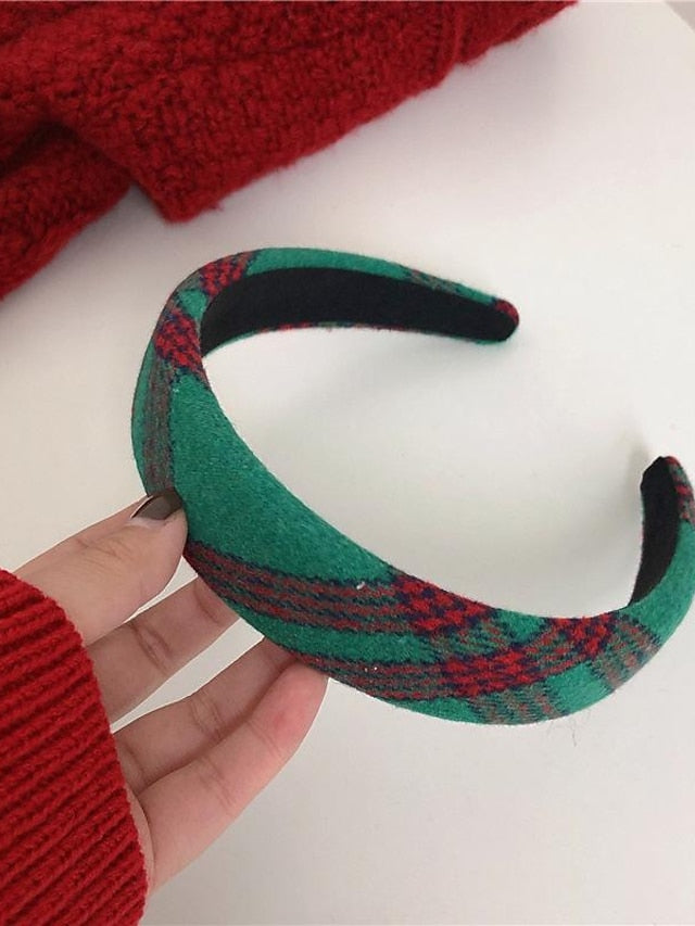 1PC Girls' Headbands Scrunchie For Christmas Fabric Green bow Red bow Red headband for Women