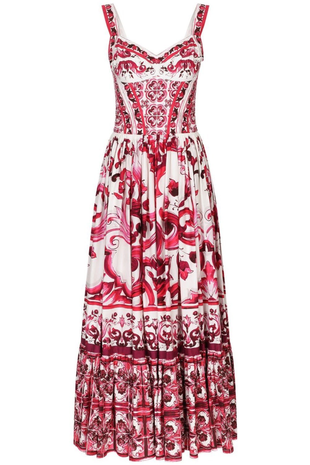 Vestido largo con tirantes fruncidos y estampado Sibyl