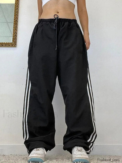 Side Stripe Wide Leg Pants