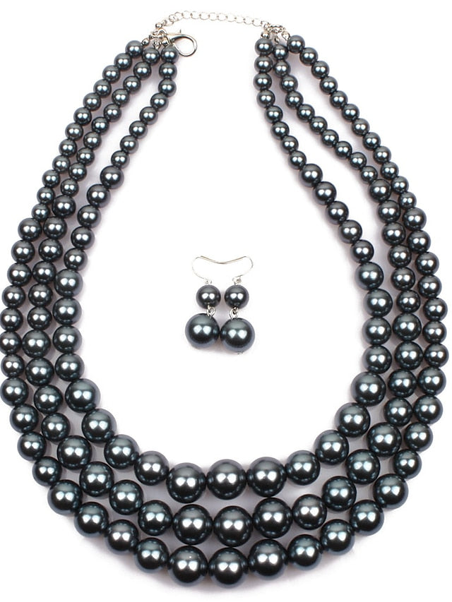 necklace Chic & Modern Party Pure Color Jewelry Sets / Imitation Pearl / White / Red / Purple / Fall for Women