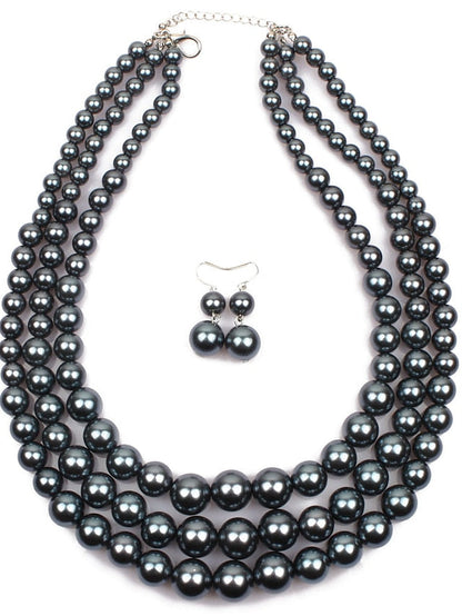 necklace Chic & Modern Party Pure Color Jewelry Sets / Imitation Pearl / White / Red / Purple / Fall for Women