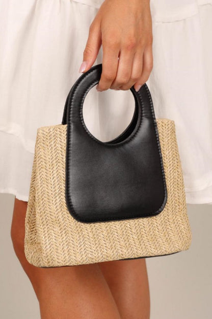 Bolso tote de paja y cuero Sigrid