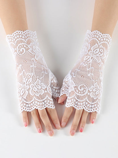 Fingerless Gloves Formal Party / Evening Daily Solid / Plain Color Lace Simple Style Sweet Wedding Casual / Daily 1 Pair for Women
