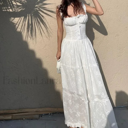 Simple Elegant Square Neck Floral Dress