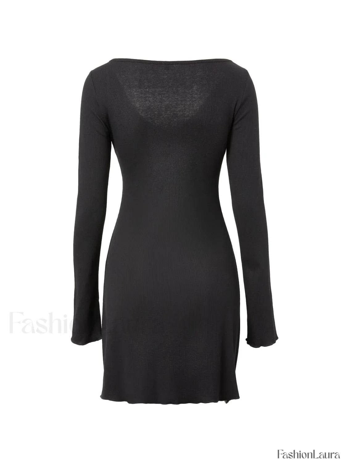 Simple Knitted Long Sleeve Mini Dress