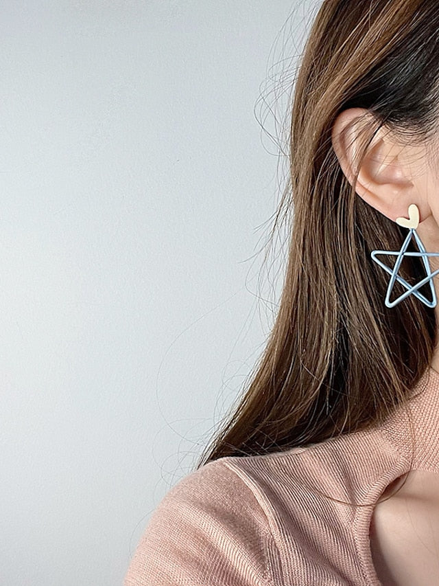 1 Pair Drop Earrings For Birthday Gift Prom Alloy Geometrical Star for Women