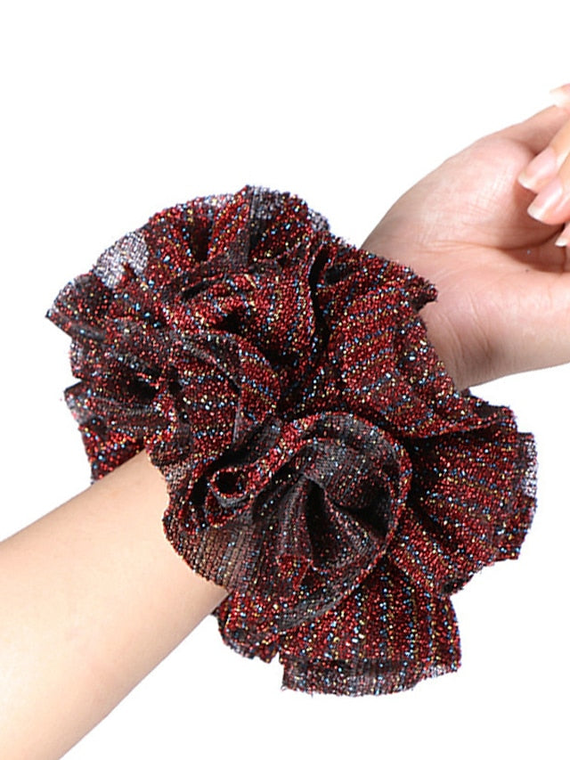 Oversize Scrunchies Giant Large Intestine Big Hair Ties Elastic Rubber Bands Glitter Ponytail Holder Hijab Volumizing Scrunchies for Women