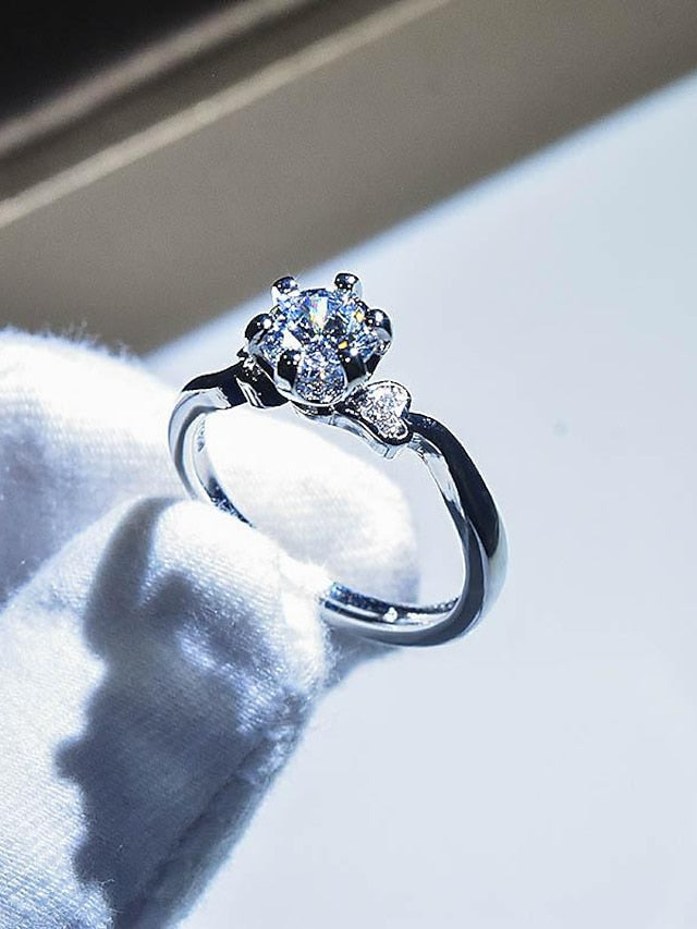 Wedding Ring For Anniversary Party Evening Gift Imitation Diamond Alloy Classic for Women