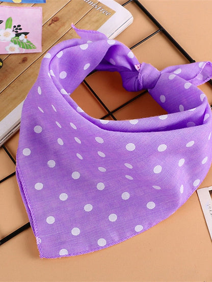 Polka Dots Kerchief Pink Green Blue Scarfs Birthday Gift Accessories for Women
